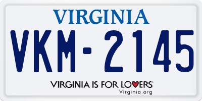 VA license plate VKM2145