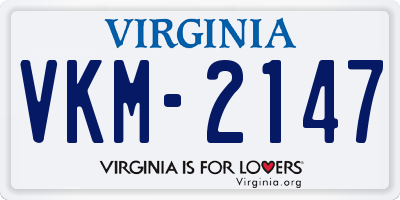 VA license plate VKM2147