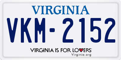 VA license plate VKM2152