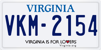 VA license plate VKM2154