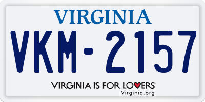 VA license plate VKM2157