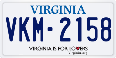 VA license plate VKM2158