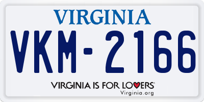 VA license plate VKM2166