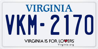VA license plate VKM2170