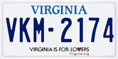 VA license plate VKM2174