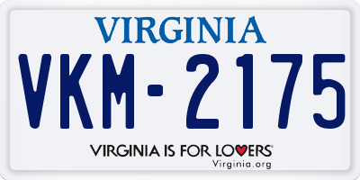 VA license plate VKM2175