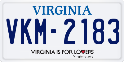 VA license plate VKM2183