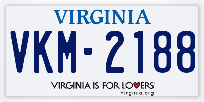 VA license plate VKM2188