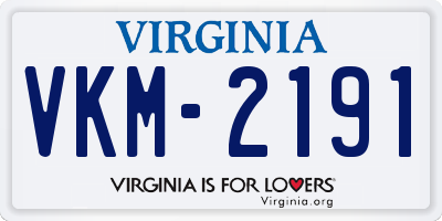 VA license plate VKM2191