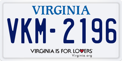 VA license plate VKM2196
