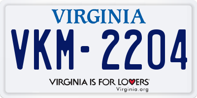 VA license plate VKM2204
