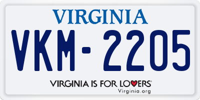 VA license plate VKM2205