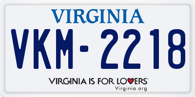 VA license plate VKM2218