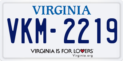 VA license plate VKM2219