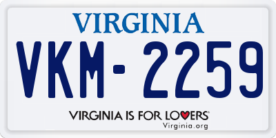 VA license plate VKM2259