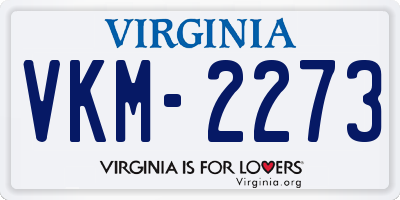 VA license plate VKM2273