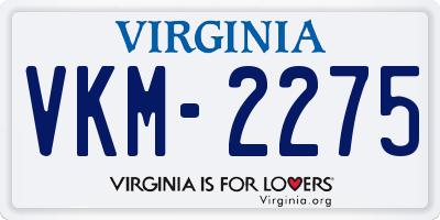 VA license plate VKM2275