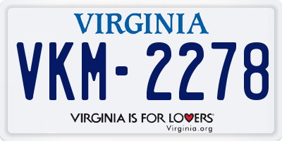 VA license plate VKM2278