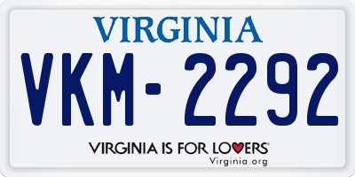 VA license plate VKM2292