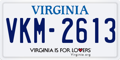 VA license plate VKM2613