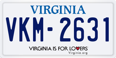 VA license plate VKM2631