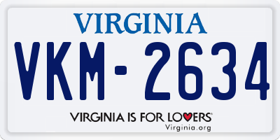 VA license plate VKM2634