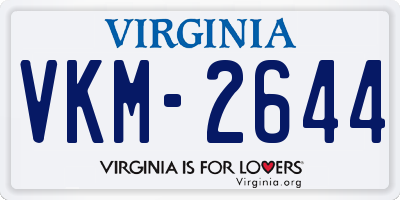 VA license plate VKM2644