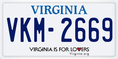 VA license plate VKM2669