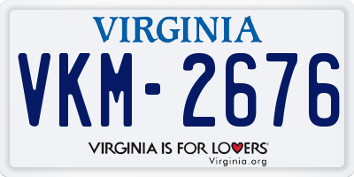 VA license plate VKM2676
