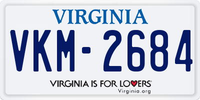 VA license plate VKM2684