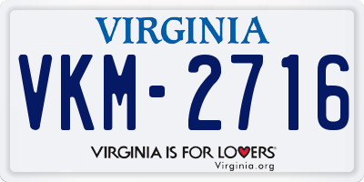 VA license plate VKM2716
