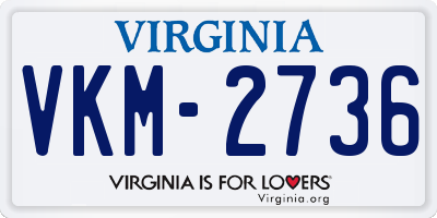 VA license plate VKM2736