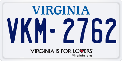 VA license plate VKM2762
