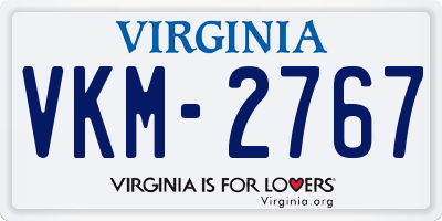 VA license plate VKM2767