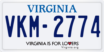 VA license plate VKM2774