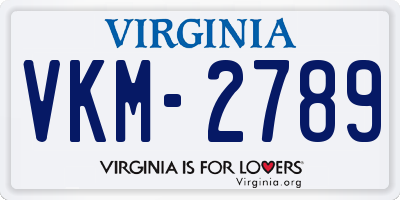 VA license plate VKM2789