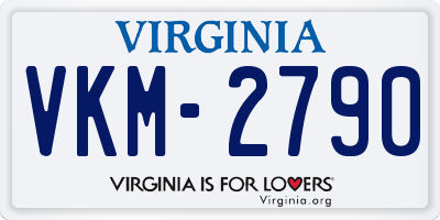 VA license plate VKM2790