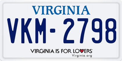 VA license plate VKM2798