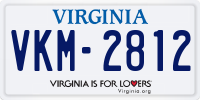 VA license plate VKM2812