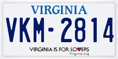 VA license plate VKM2814