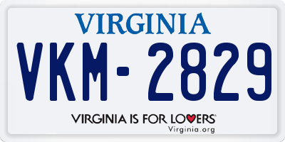 VA license plate VKM2829
