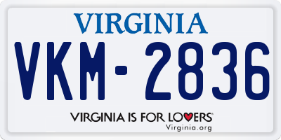 VA license plate VKM2836