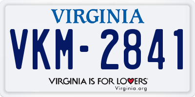 VA license plate VKM2841