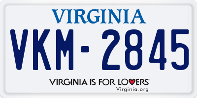 VA license plate VKM2845