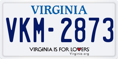 VA license plate VKM2873