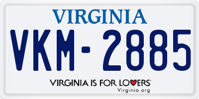 VA license plate VKM2885