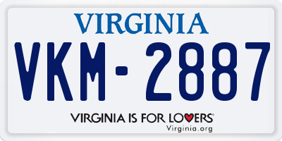 VA license plate VKM2887
