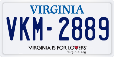VA license plate VKM2889