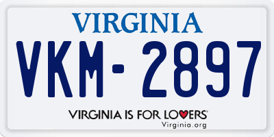VA license plate VKM2897