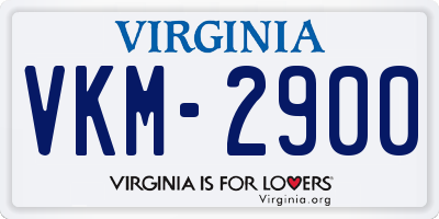 VA license plate VKM2900